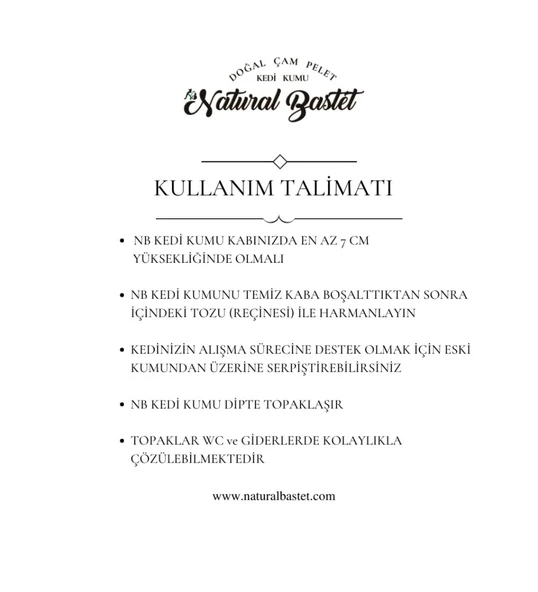 Natural Bastet Topaklanan Çam Pelet Kedi Kumu 10 Litre - 2