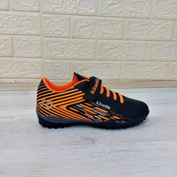 Kinetix Bruno Tf Siyah Turuncu Cırtlı Çocuk Futbol HAlısaha Spor Ayakkabı - 6