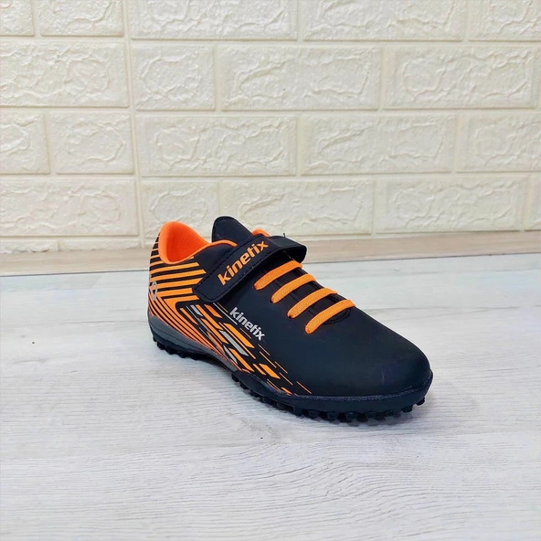 Kinetix Bruno Tf Siyah Turuncu Cırtlı Çocuk Futbol HAlısaha Spor Ayakkabı - 5