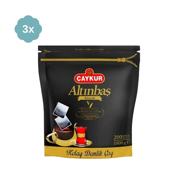 Çaykur Altınbaş Klasik Siyah Demlik Poşet Çay 200lü x 5 gr 6 Paket - 3