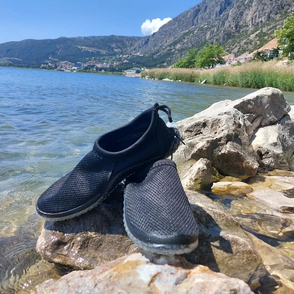 Serabien M Siyah Kaydırmaz Taban Havuz Deniz Sörf Ayakkabısı - 7