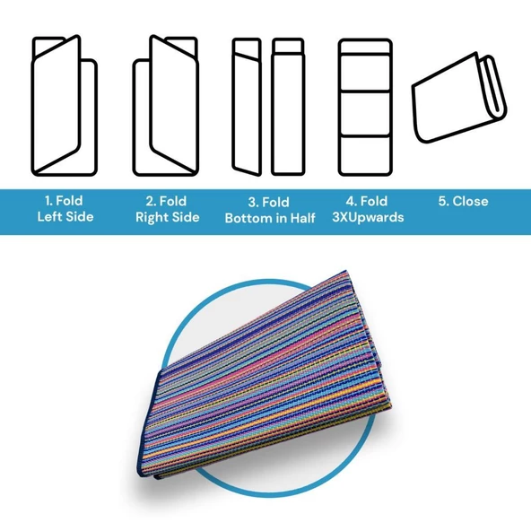 CRAFT HOME KATLANABİLİR PLASTİK HASIR HALI KİLİM KAMP PİKNİK PLAJ PARK BAHÇE TERAS VERANDA PEMBE - 3