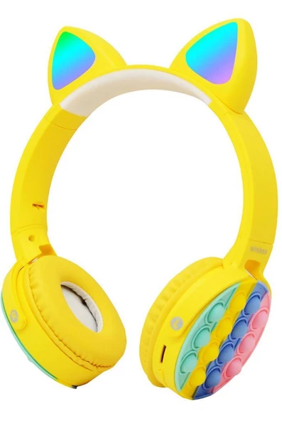 CXT-950 RGB Led Işıklı Kedi Kulağı Band Tasarımı Ayarlanabilir Katlanabilir Kulak Üstü Bluetooth Kulaklık - 4