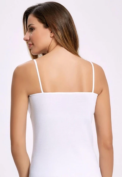 İLKE 242 BAYAN KAŞKORSE İP ASKILI ATLET 12 ADET  XL BEYAZ - Resim 2