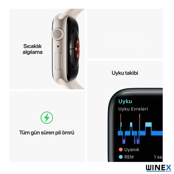 Winex Watch 8 Series FullSecreen Android İos Uyumlu Akıllı Saat Gümüş - 4