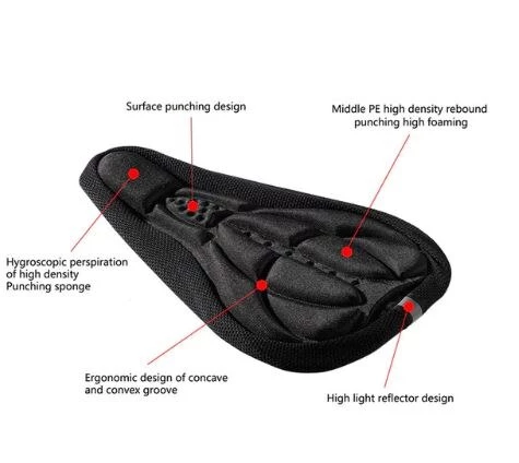 SİLİKON BİSİKLET SELE KILIFI ORTOPEDİK KOLTUK KILIFI 3D REFLEKTÖR - 4
