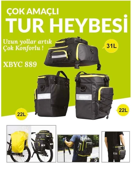 XBYC 889 FORTE GT 889 BİSİKLET TUR HEYBESİ 75 LT. 3 in 1 - 3