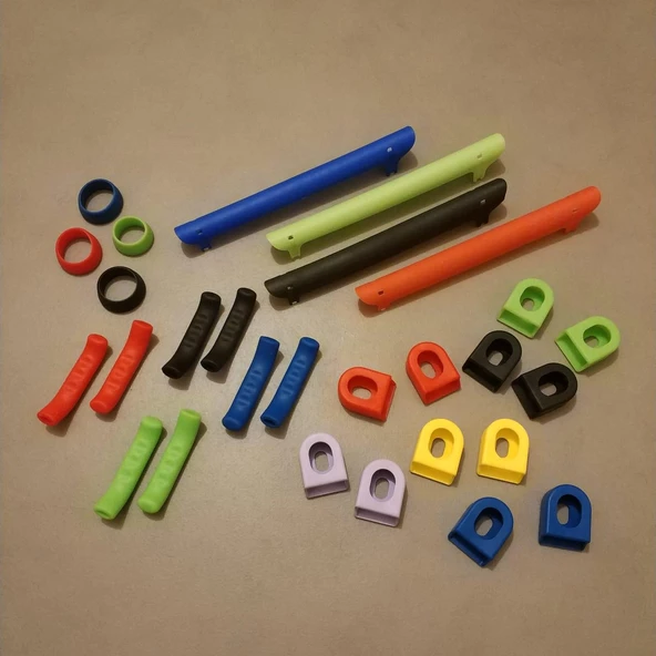 BİSİKLET FREN KOLU KORUYUCU SİLİKON PVC KORUYUCU SİYAH-KIRMIZI - 11
