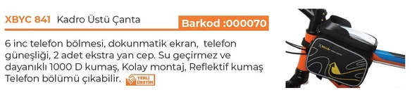 XBYC 841 İMPERTEX SU GEÇİRMEZ BİSİKLET KADRO ÜSTÜ HEYBE ÇANTA - Resim 4
