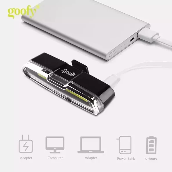 Mavi-sarı-kırmızı çakarlı USB şarjlı 100 lümen bisiklet stop lambası - 2