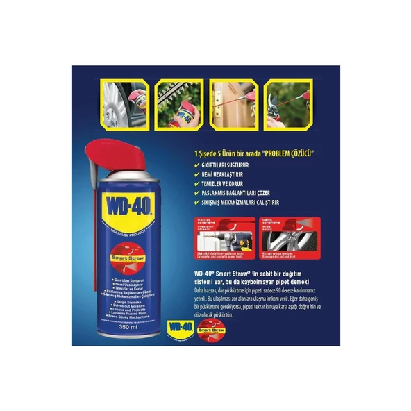 Wd 40 Akıllı Pipet Pas Sökücü Yağlayıcı 350 ml Silah Makine - 5