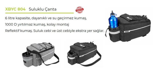 FORTE GT XBYC 804 Cepli İmpertex Kumaş Bisiklet Çantası Bagaj Üstü - 4