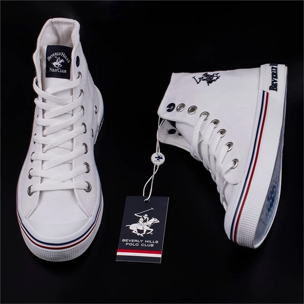 Polo Club Beyaz Unisex Uzun Keten Spor Ayakkabı - Resim 9