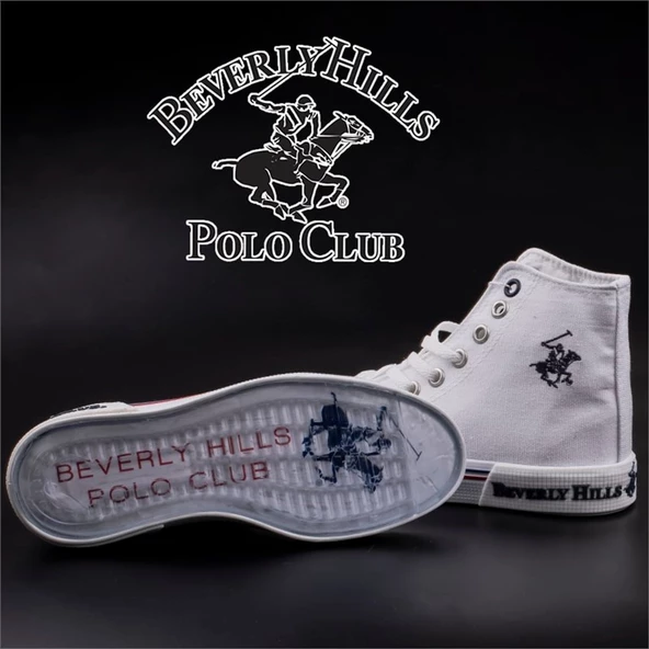 Polo Club Beyaz Unisex Uzun Keten Spor Ayakkabı - Resim 8