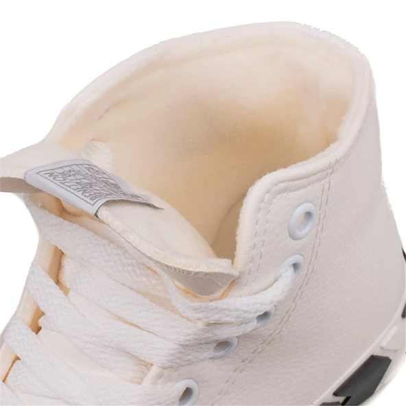 Benetton Beyaz Unisex Uzun Suni Deri Mevsimlik Spor - Resim 6