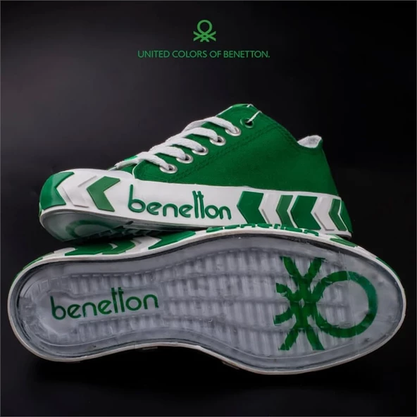 Benetton Yeşil Kadın Çizgili Spor Ayakkabı BN-30620 - 8