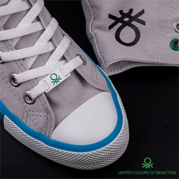 Benetton Gri Kadın Uzun Spor Ayakkabı BN-30189 - 6
