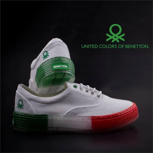 Benetton Yeşil Kadın Renkli Taban Kot Ayakkabı BN-30696 - 5