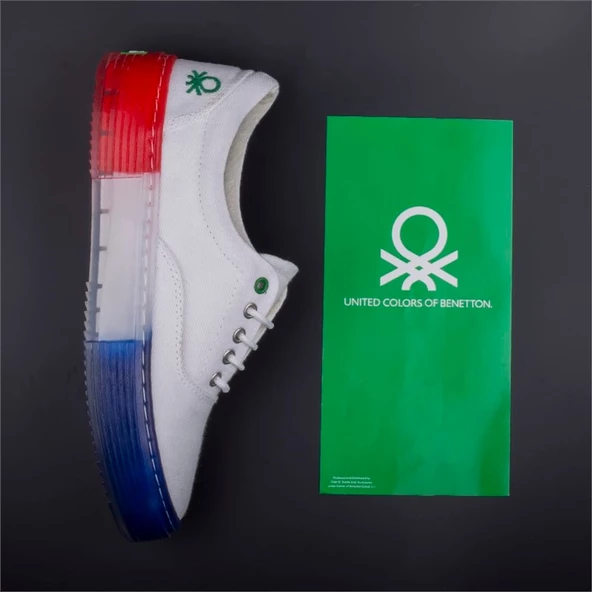 Benetton Kırmızı Kadın Renkli Taban Kot Ayakkabı BN-30696 - 6