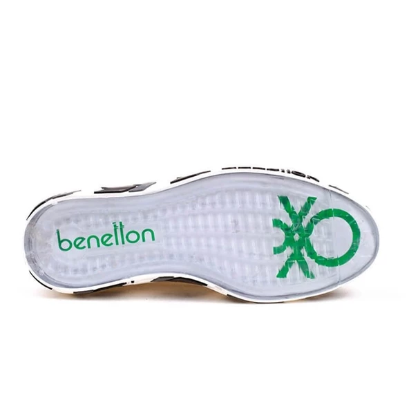Benetton Gri Kadın Çizgili Spor Ayakkabı BN-30620 - 5