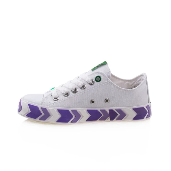 Benetton Lila Kadın Çizgili Spor Ayakkabı BN-30620 - Resim 3