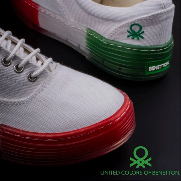 Benetton Yeşil Kadın Renkli Taban Kot Ayakkabı BN-30696 - 8
