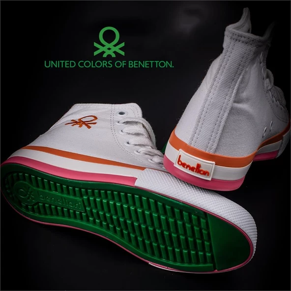 Benetton Turuncu Kadın Uzun Spor Ayakkabı BN-30189 - 4