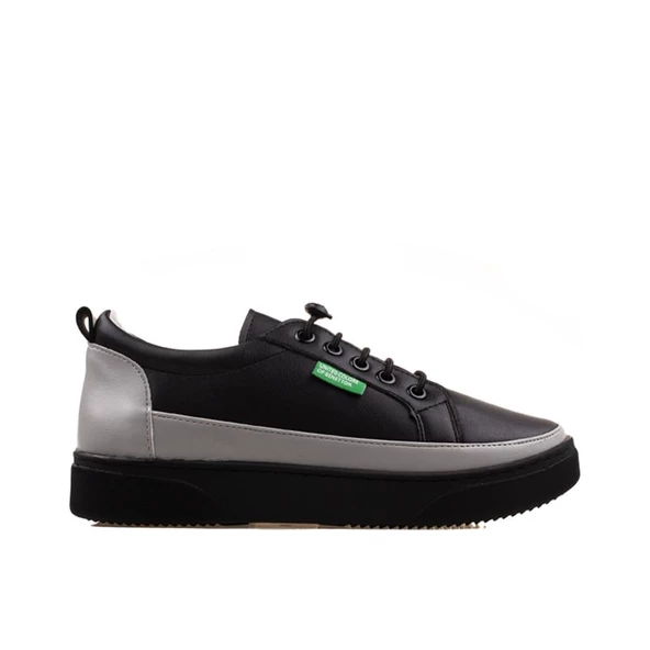 Benetton Siyah-Füme Yumuşak Deri Kadın Sneaker BN 30366