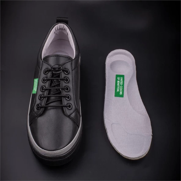 Benetton Siyah-Füme Yumuşak Deri Kadın Sneaker BN 30366 - 5