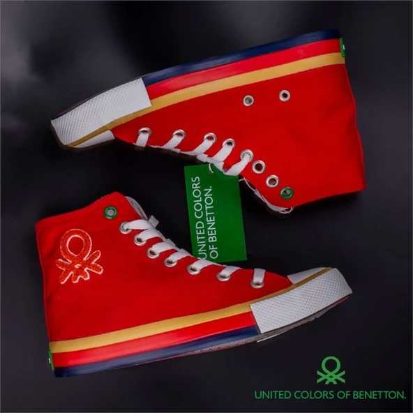 Benetton Kırmızı Kadın Uzun Spor Ayakkabı BN-30189 - 7