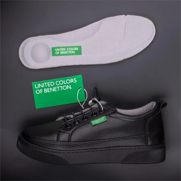 Benetton Siyah Yumuşak Deri Kadın Sneaker BN 30366 - 4