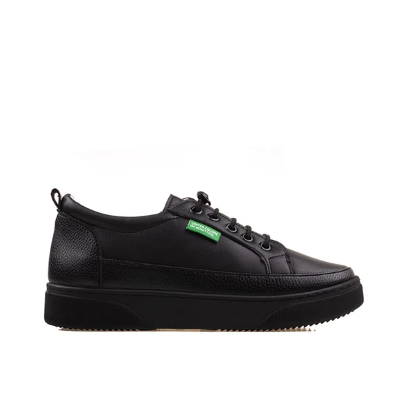 Benetton Siyah Yumuşak Deri Kadın Sneaker BN 30366