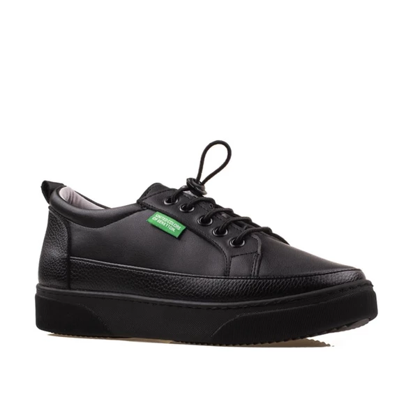 Benetton Siyah Yumuşak Deri Kadın Sneaker BN 30366 - 2