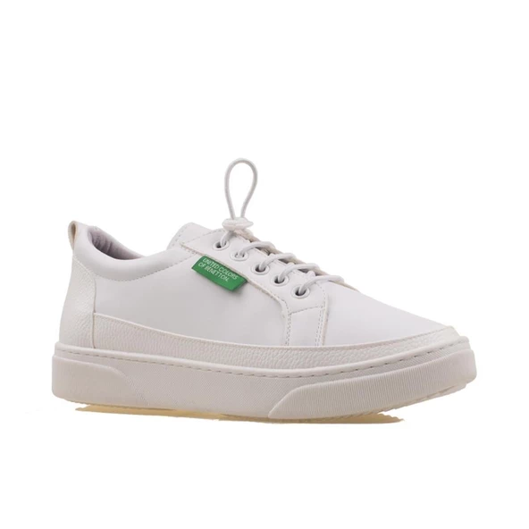 Benetton Beyaz Yumuşak Deri Kadın Sneaker BN 30366 - 2