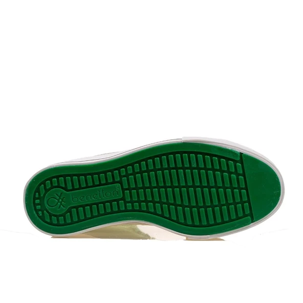 Benetton Yeşil Kalın Taban Kadın Uzun Keten Spor Ayakkabı BN30939 - Resim 5