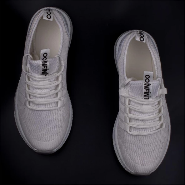 M2S Beyaz Esnek Rahat Kullanımlık İnfi Unisex Spor Ayakkabı - Resim 6
