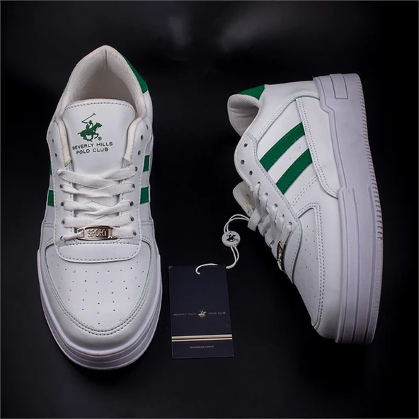 Polo Club Beyaz-Yeşil Wow Unisex Düz Sneaker - 7
