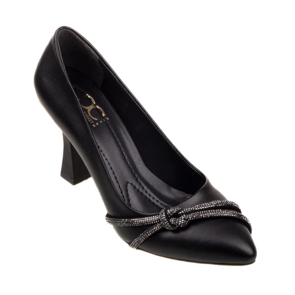 M2S Siyah Taş Detaylı Kadın Klasik Ayakkabı - Resim 6