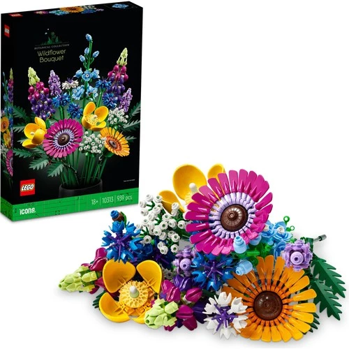 LEGO Icons® Kır Çiçekleri Buketi 10313 Yapım Seti - Yetişkinler Için Dekoratif ve Koleksiyonluk Kendin Yap Çiçek Buketi Yapım Seti (939 Parça)