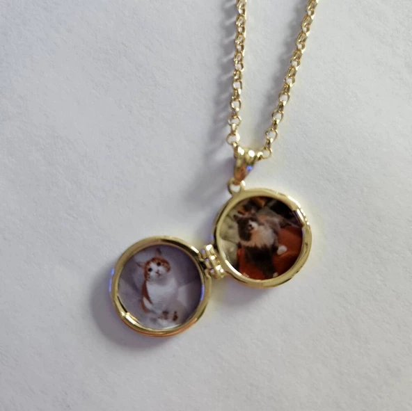 Altın Resimli Kolye Doç Zincirli - Resim 3