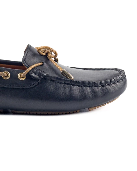 Minos Kadın Siyah Hakiki Deri Loafer Ayakkabı - Resim 5