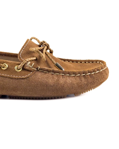 Minos Kadın Kahve Hakiki Süet Deri Loafer Ayakkabı - Resim 5