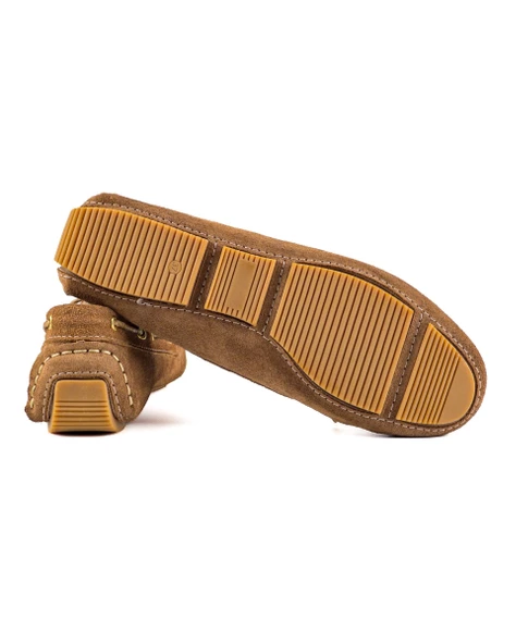 Minos Kadın Kahve Hakiki Süet Deri Loafer Ayakkabı - Resim 3