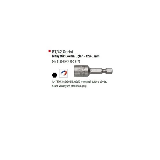 CetaForm BT1045 Manyetik Mıknatıslı Bits Somun Lokma Adaptö 10x45