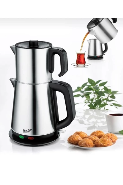 TEBA Elektrikli Otomatik Inox Paslanmaz Çelik Çay Makinesi Su Isıtıcı Kettle