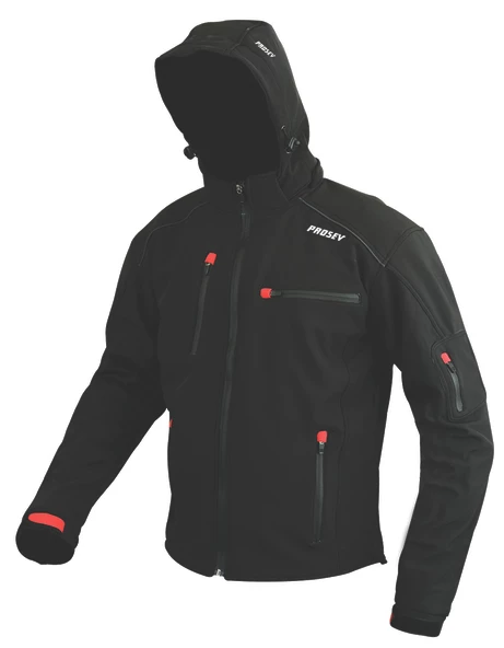 Prosev Mx70 Korumalı Kapşonlu Softshell Motosiklet Montu (Siyah)