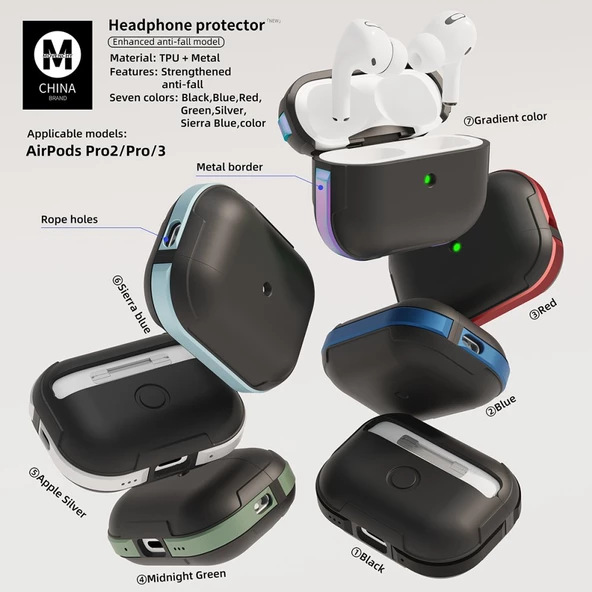 Apple Airpods Pro 2. Nesil ile uyumlu Kılıf Armour Defens Case A8 - 8