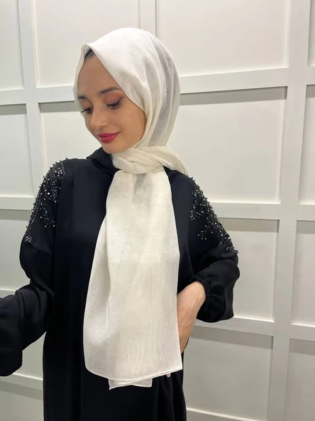 Piramit Kına, Düğün, Özel Günler İçin Abiye Şal 00797  KREM - Resim 3