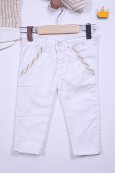 Babyhola Gofre Kumaş Gömlek Pantolon Erkek Çocuk Takım 2126 - 3