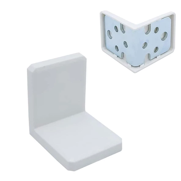 Mobilya Dolap Askı Elemanı Montaj Bağlantı Sabitleme Sabitleyici Demiri Beyaz 40x40x35 Mm (5 ADET) - 4